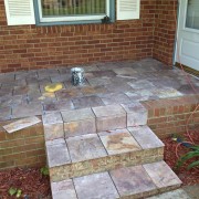 Lilac slate patio in progress