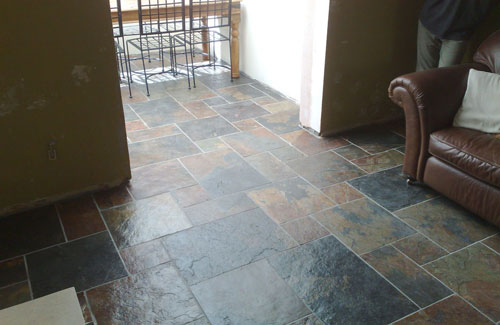 Rustic Multi Slate The Natural, Dark Brown Slate Floor Tiles